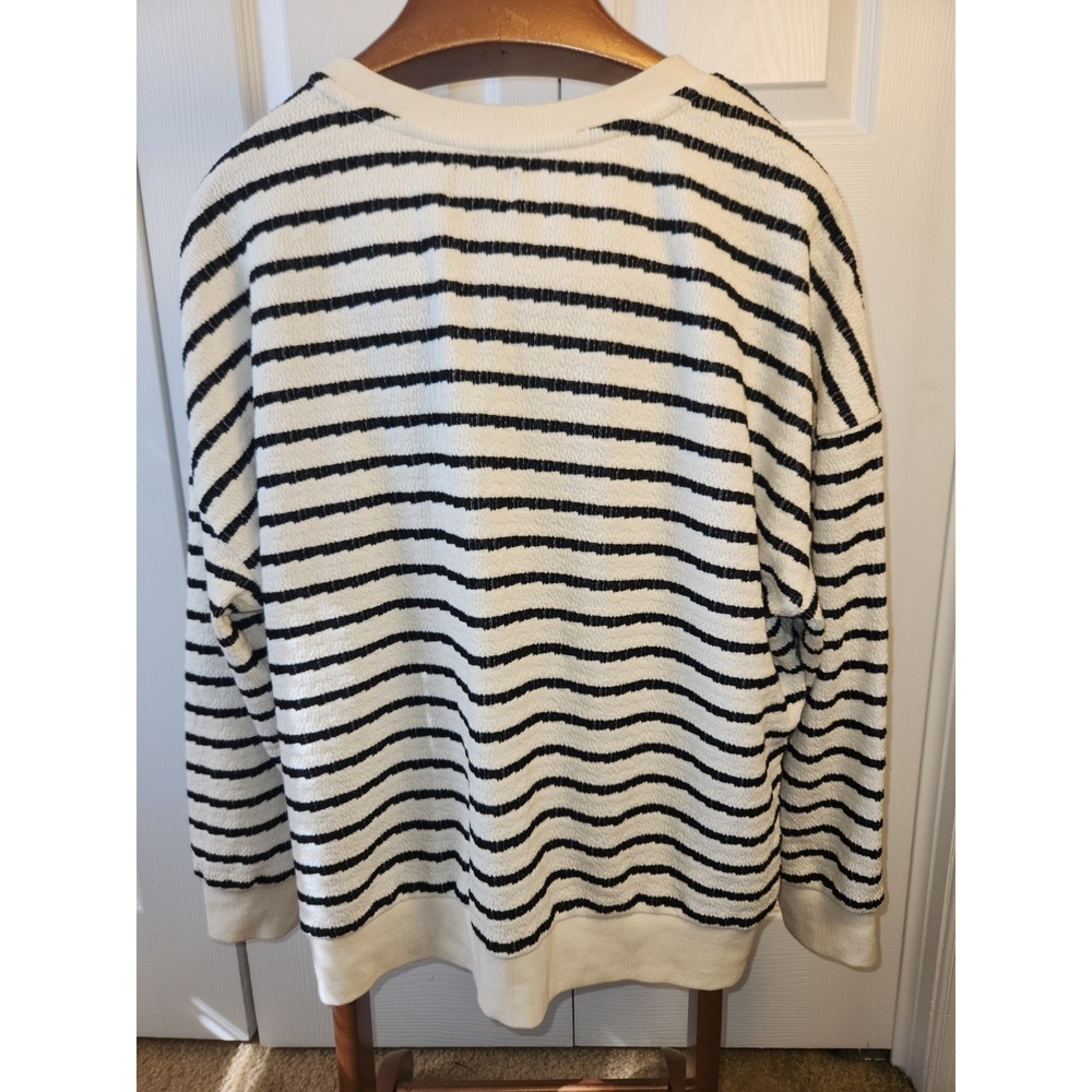 Berkley Jensen Striped Sweater Womens 2XL Crew Neck Textured Sweatshirt Style - Picture 4 of 4